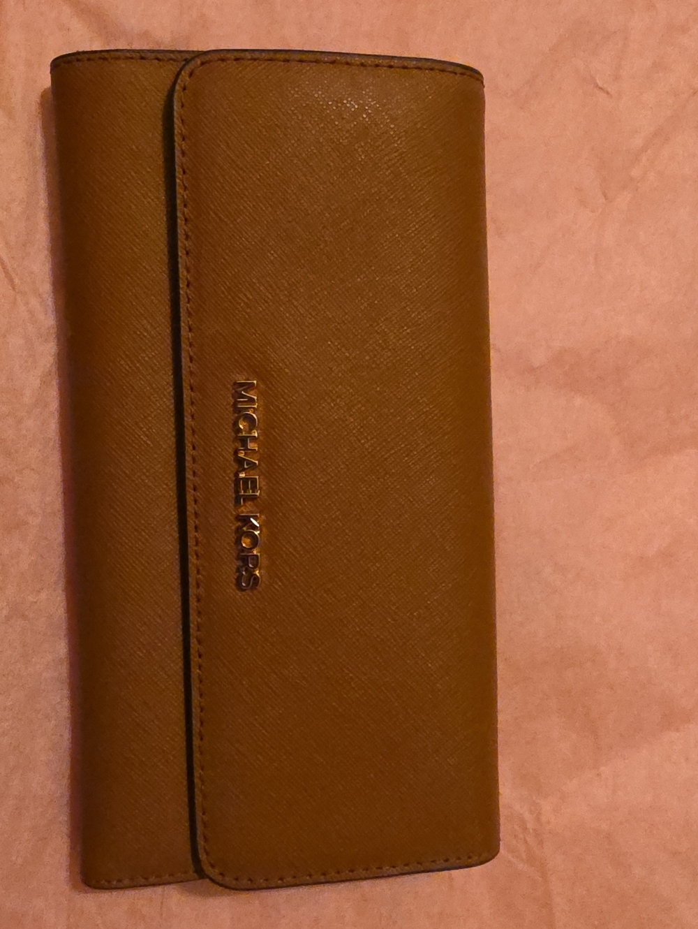 Michael Kors Tan Saffiano Leather Continental Wallet